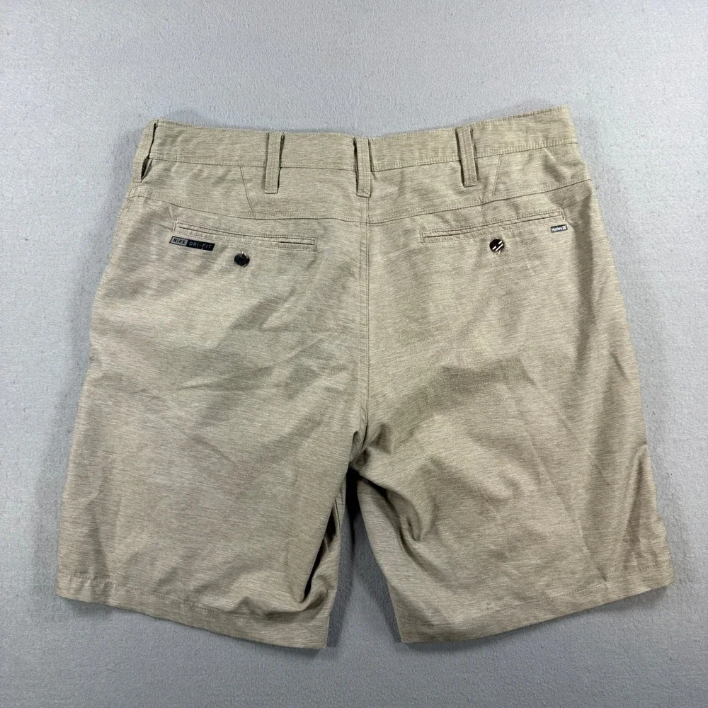 Hurley Nike Dri-Fit Hybrid Walk Shorts Mens 31 Khaki Chino Golf Performance